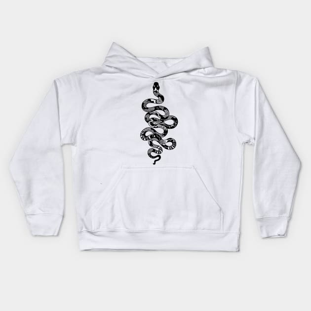 Tattoo Style Snake Kids Hoodie by nykiway